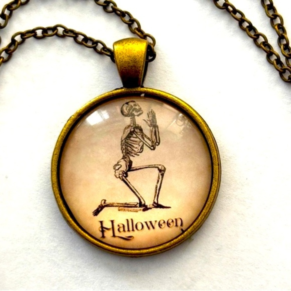 Halloween Skeleton Handmade Necklace, NWT